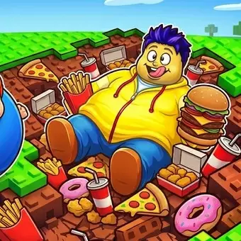 Obby 爆食ファストフード：巨大化シミュレーター