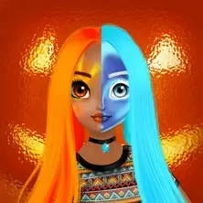 公主萬聖節化妝半臉教程