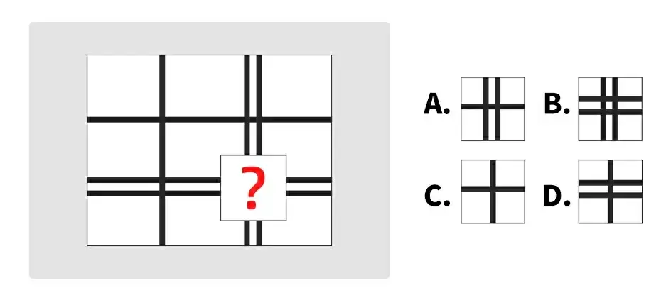 請從下列選項中選出缺失的圖形