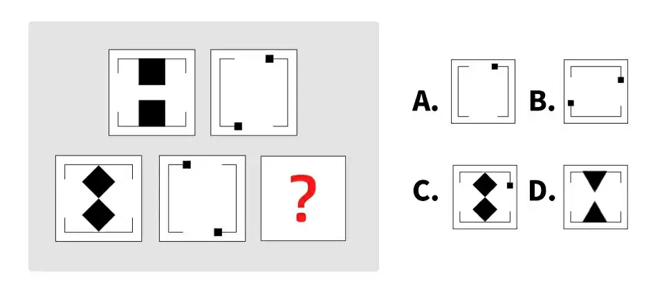 請從下列選項中選出缺失的圖形