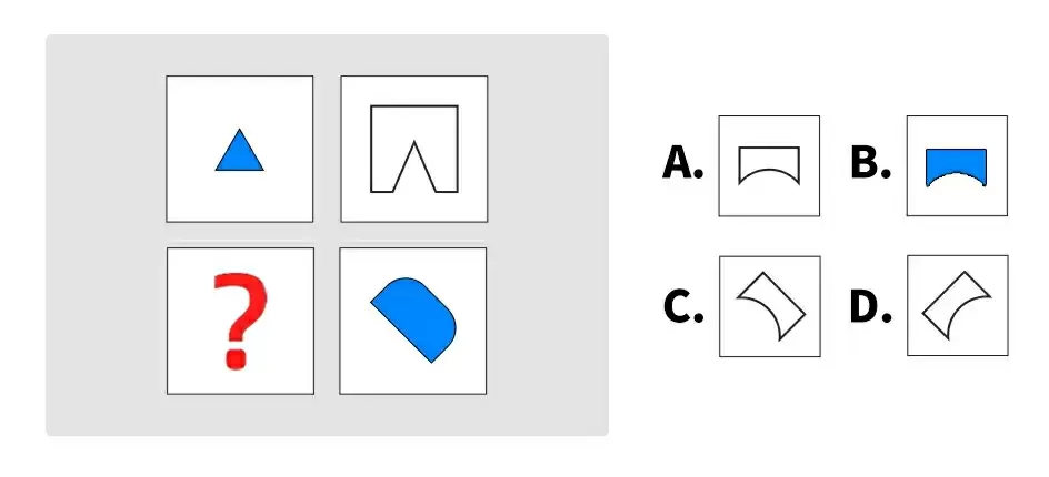 請從下列選項中選出缺失的圖形