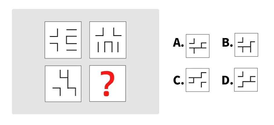 請從下列選項中選出缺失的圖形