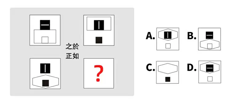請從下列選項中選出缺失的圖形
