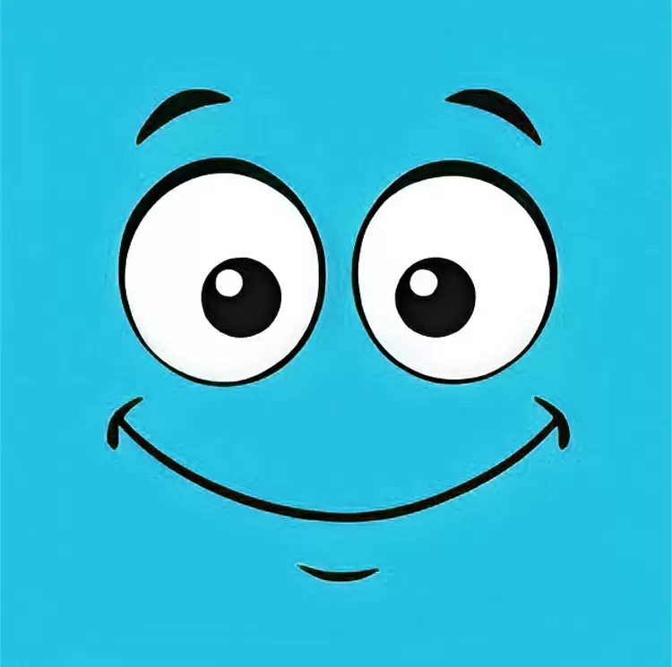 冷靜沉著的藍色微笑