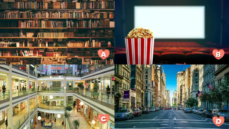 如果需要你什麽都不帶的情況下在一個地方呆兩個小時，下面四個地方，你會選擇哪裏?