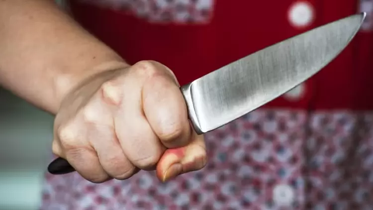 有個女子拿刀對著一名男子，這女子會對他說？