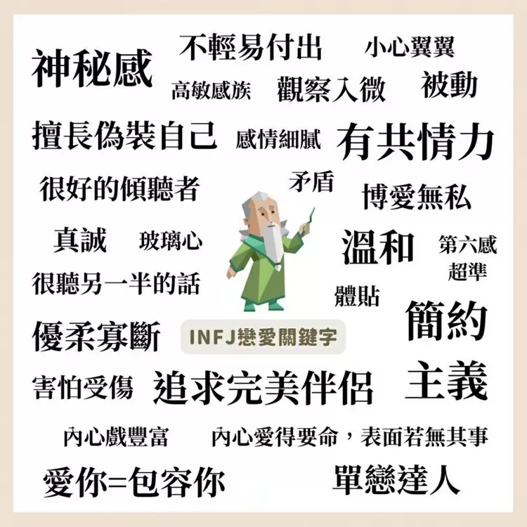 16型人格戀愛性格【INFJ：提倡者】