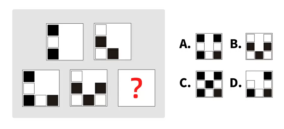 請從下列選項中選出缺失的圖形