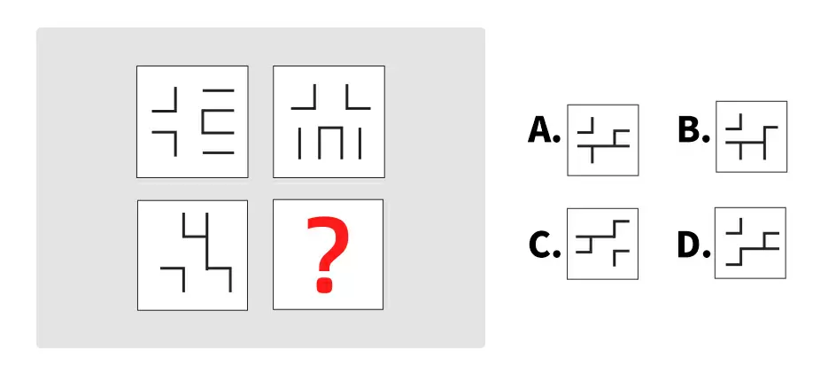 請從下列選項中選出缺失的圖形